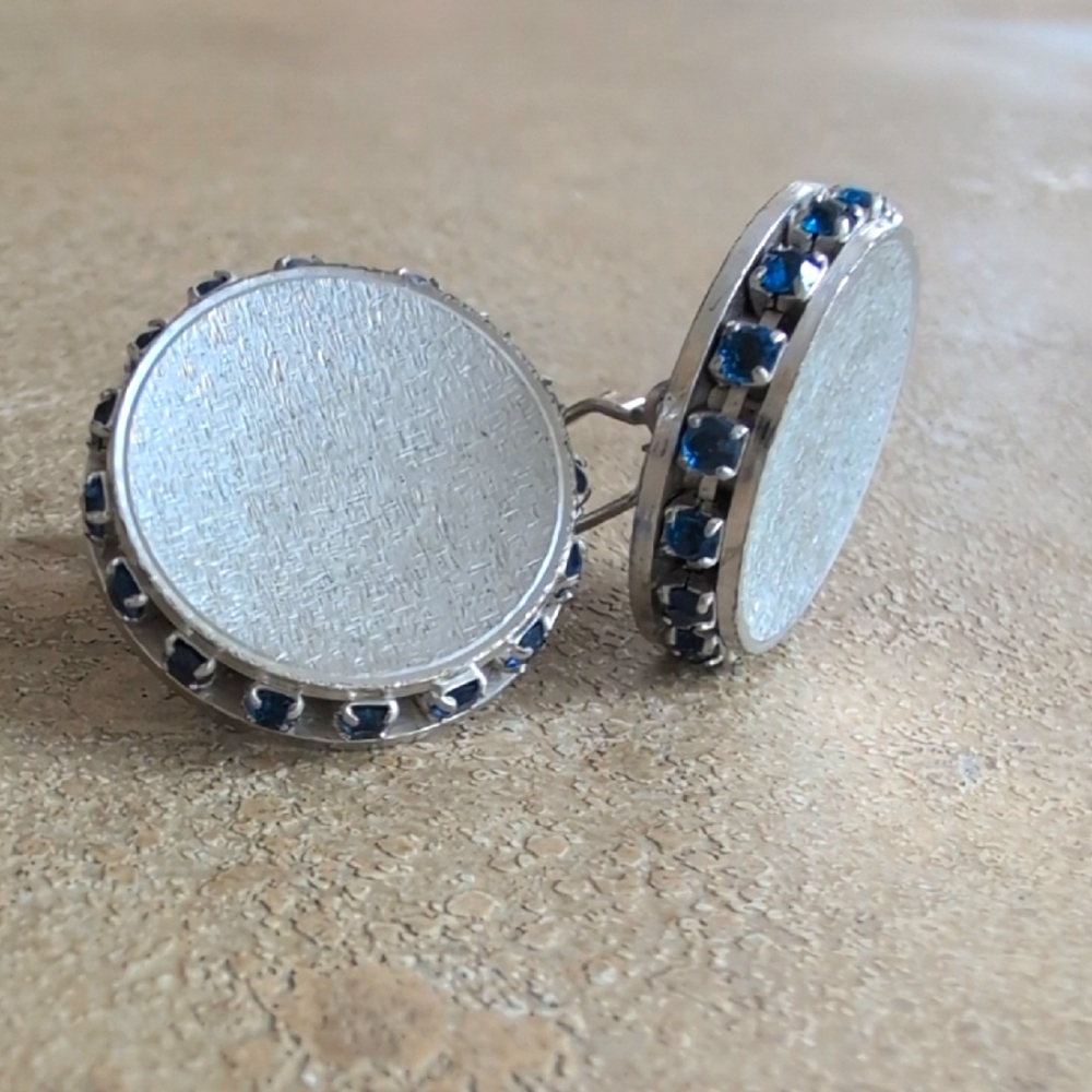 Destino Silver and Blue Cufflinks #1986